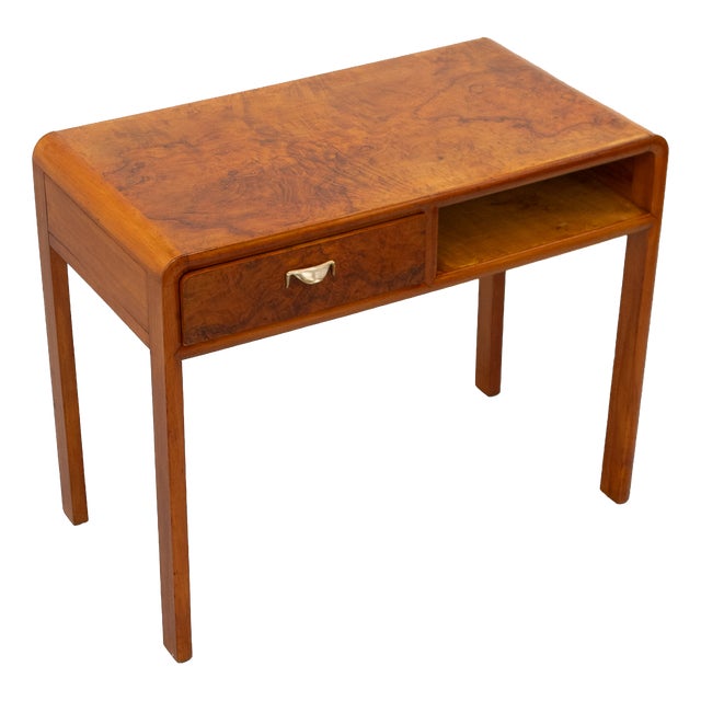 Art Deco Italian Burl Wood Desk, 1930s For Sale