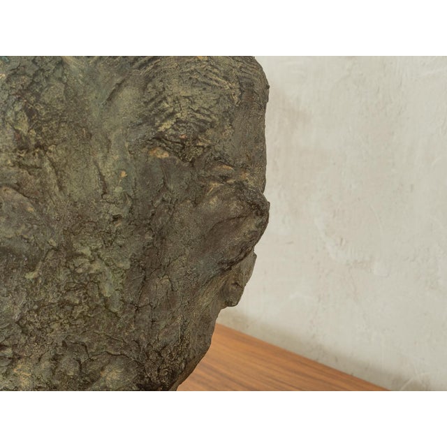 Metal Bronze Sculpture of Helmut Kohl, 1980s For Sale - Image 7 of 8