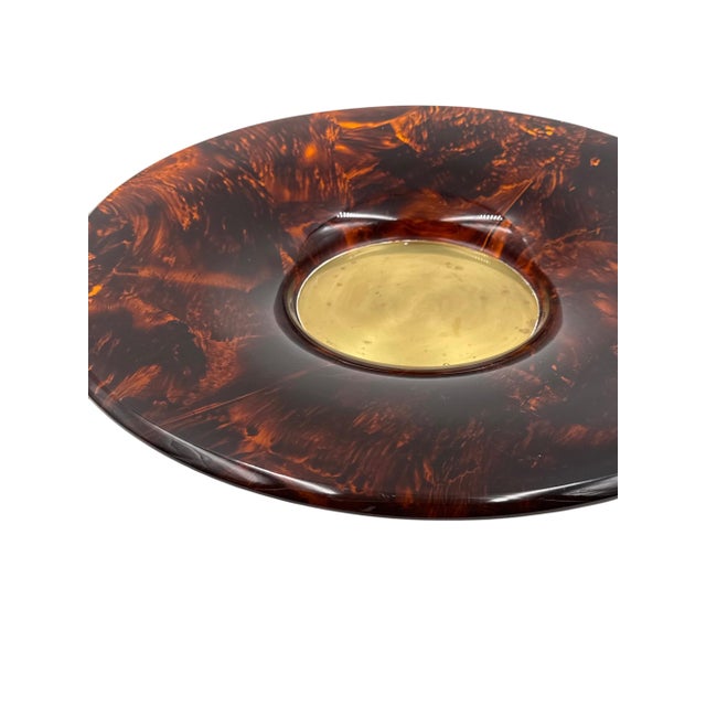 Hollywood Regency Brass Centerpiece, Guzzini Italy 1970s For Sale - Image 9 of 11
