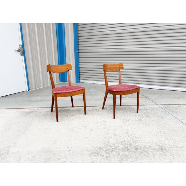 Drexel Mid Century Walnut Dining Chairs by Kipp Stewart for Drexel For Sale - Image 4 of 14