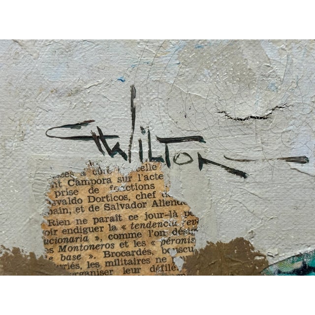 Charles Walton (1837-1947) Figurative French Painting Mixed Media (oil & collage) on canvas 20 x 24 unframed, 26.75 x...