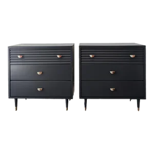 Pair of Mid-Century Black Dressers