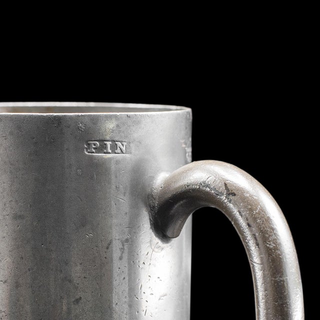 Antique Tavern Pint Tankard, English, Pewter Drinking Jug, Glass Base, Victorian For Sale - Image 10 of 12