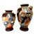 Vintage Mini Japanese Hand-Painted 24k Gold Detail Geisha & Dragon Vases - a Pair For Sale