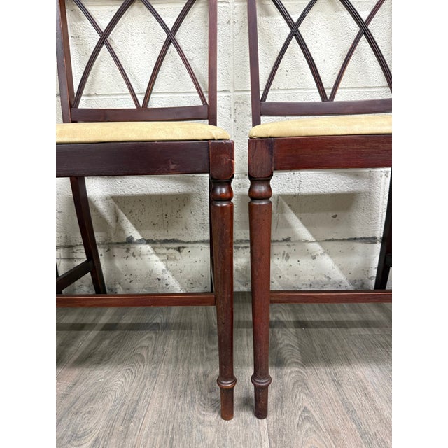 Late 20th Century Vintage Hepplewhite Style Sheraton Revival Traditional Mahogany Dining Chairs For Sale - Image 5 of 10