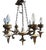 Vintage Metal 6-Arm Chandelier For Sale