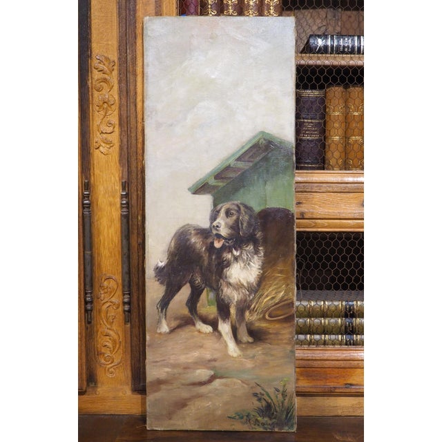 A Working Dog, Signed 19th Century French Oil on Canvas Painting For Sale - Image 4 of 15