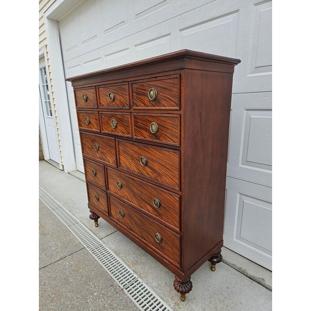 Victorian Baker Furniture Milling Road Mahogany Tall Dresser For Sale - Image 3 of 13