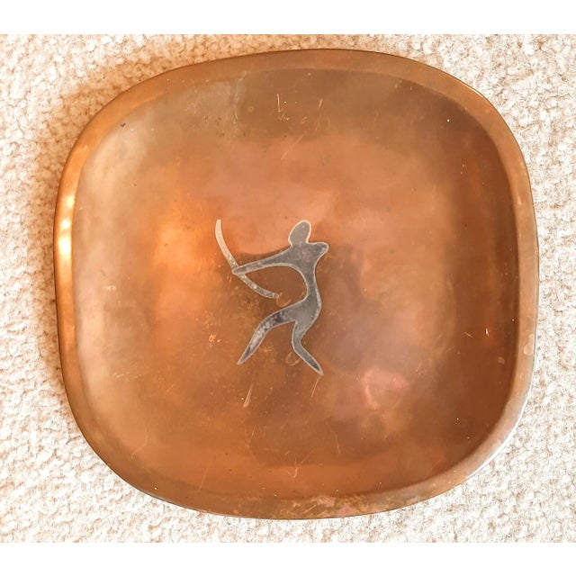 Los Castillos Taxco Copper Sterling Archer Square Plate Mexico For Sale - Image 9 of 9
