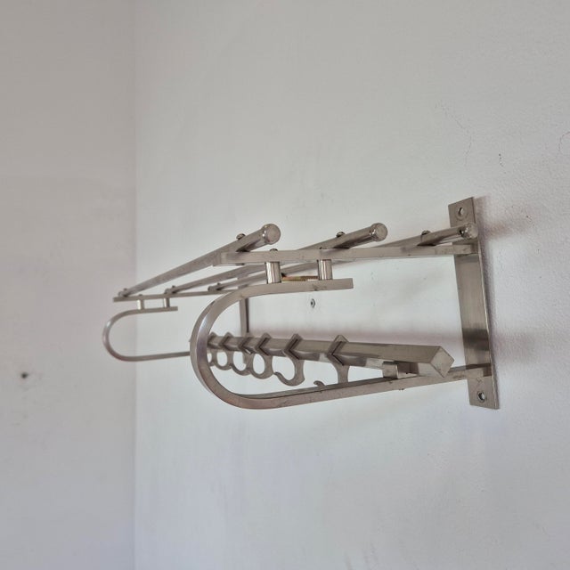 1930s Bauhaus Wall Rack with Shelf, Germany, 1930s For Sale - Image 5 of 9