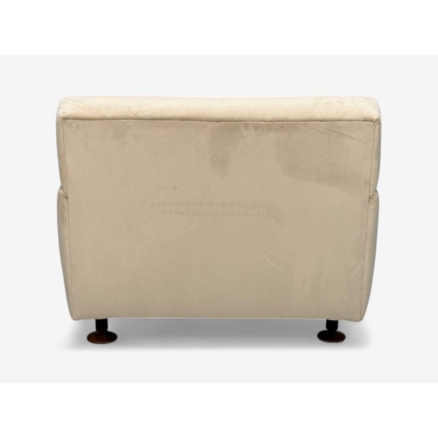 Marco Zanuso, Beige Velvet, Wood, Metal, Lounge Chair, Italy, 1960s For Sale - Image 10 of 11