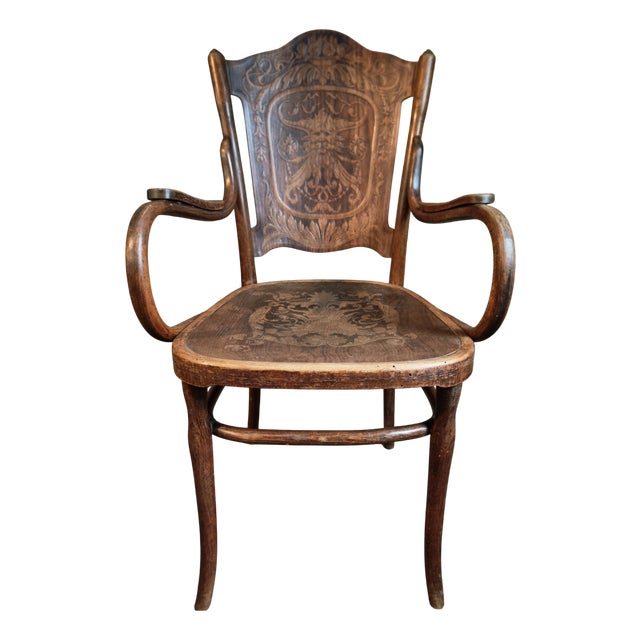 Antique Bentwood Armchair by Jacob & Josef Kohn, Vienna, Austria, 1900s For Sale