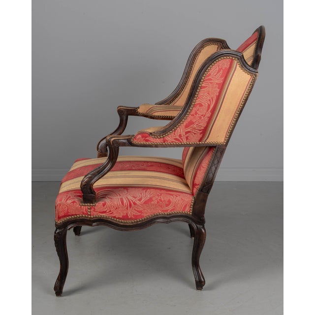 French 19th Century Louis XV Style Wingback Fauteuil or Armchair For Sale - Image 3 of 13