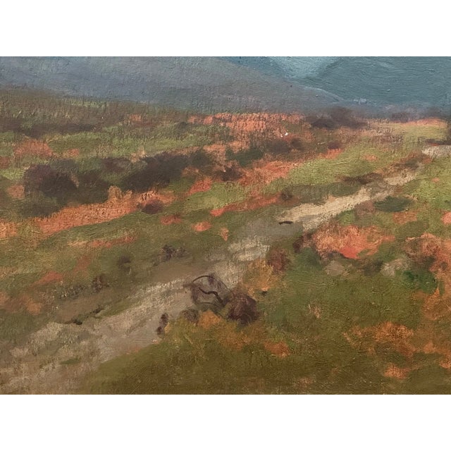 Paint Scottish Mountain Oil Landscape at Dusk Signed by George Houston, c.1900–1920 For Sale - Image 7 of 12