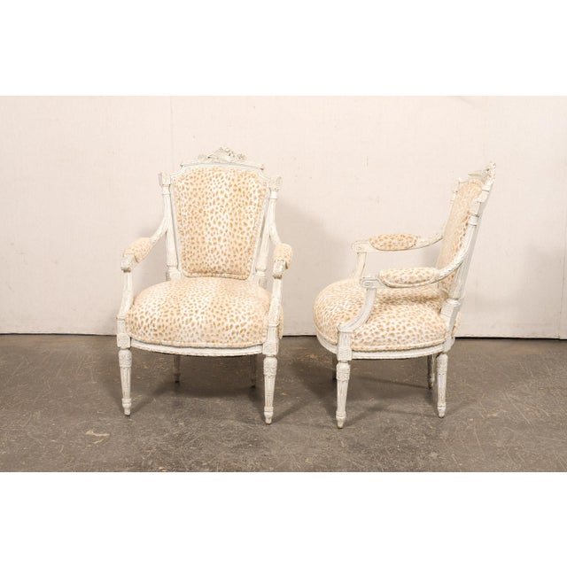 French Louis XVI Style Fauteuils, 19th C. For Sale - Image 9 of 13