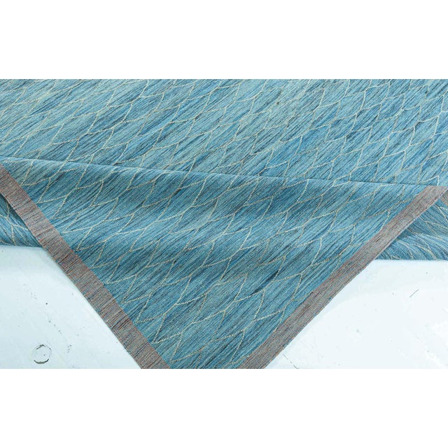 Contemporary Large Kilim Blue Rug by Doris Leslie Blau For Sale In New York - Image 6 of 7