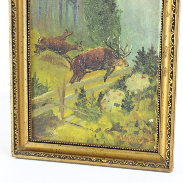 Boho Chic M. Hrušovská, Forest, 1950s, Paintings on Paper, Set of 2 For Sale - Image 3 of 15