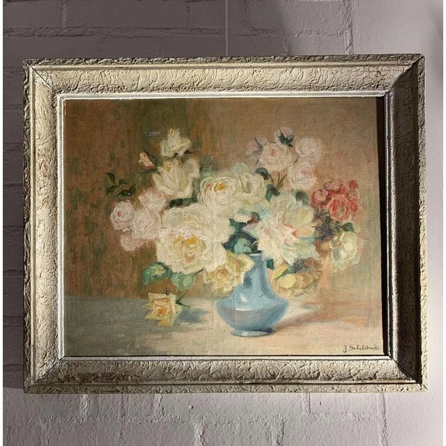 Swedish Artist, Flowers, Mid 20th Century, Oil on Canvas, Framed For Sale - Image 12 of 12