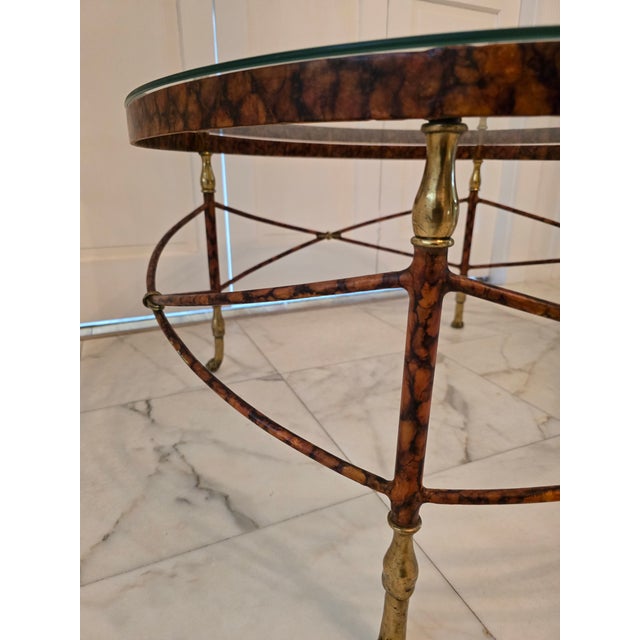 1940s Mid Century Modern Vintage Maison Jansen Attributed Table For Sale - Image 5 of 10