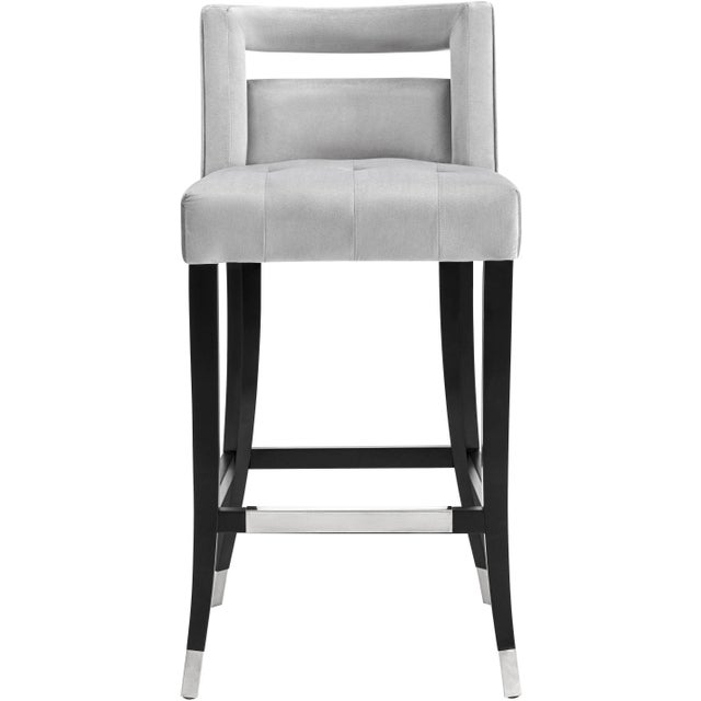 Hart Grey Velvet Counter Stool Chairish