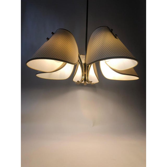 Metal Vintage Austrian Brass Chandelier, 1960s For Sale - Image 7 of 15