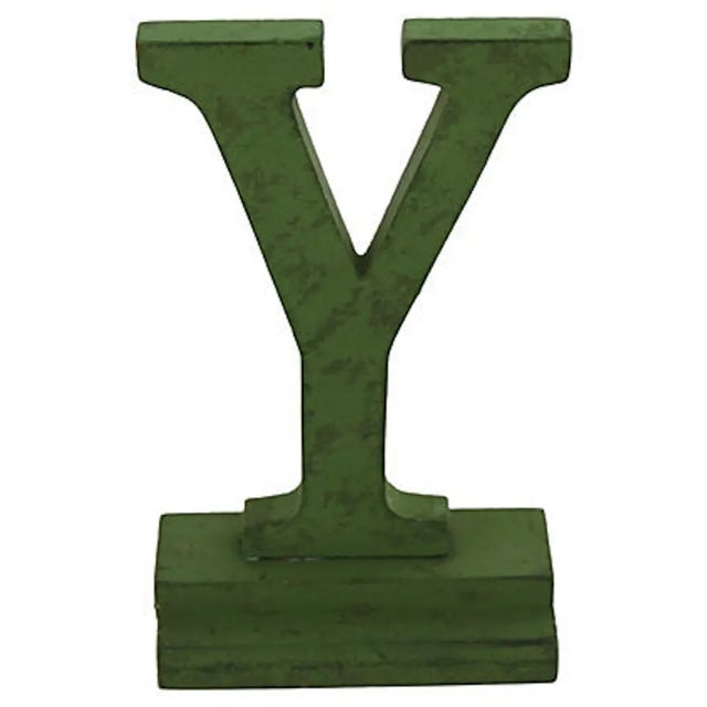 Green Vintage Letter "Y" For Sale