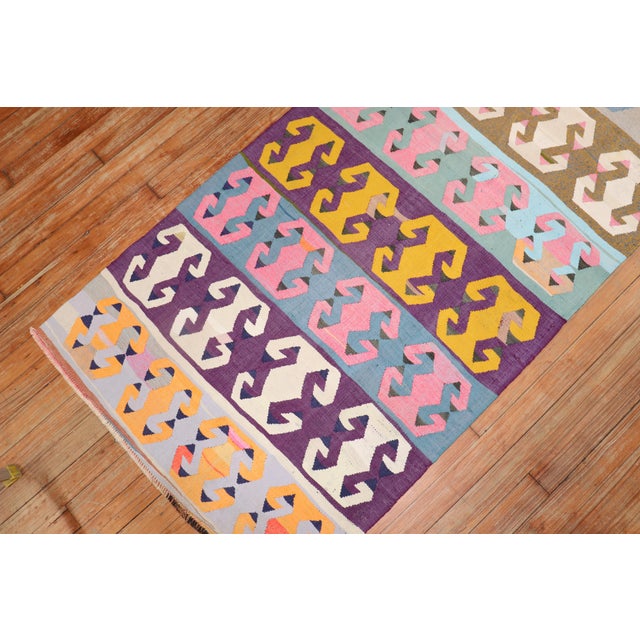 Native American Turkish Kilim Runner For Sale - Image 3 of 18