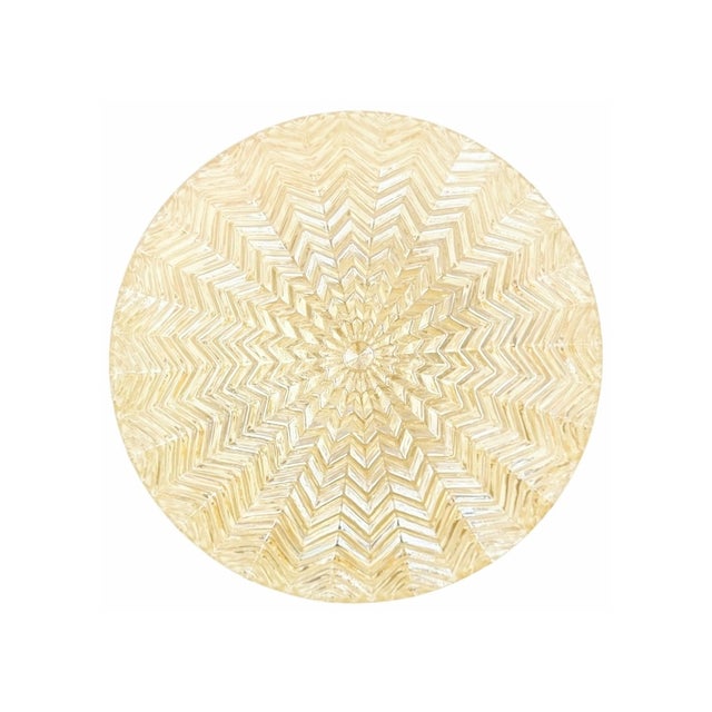 Mid-Century Modern Art Deco Geometric Amber Glass Ceiling Light from Limburg, Germany, 1970s For Sale - Image 9 of 9