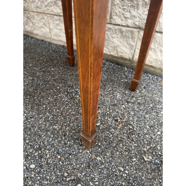 Large Vintage Federal Style Mahogany Sideboard Buffet With Tapered Legs and Original Brass Hardware For Sale - Image 12 of 12