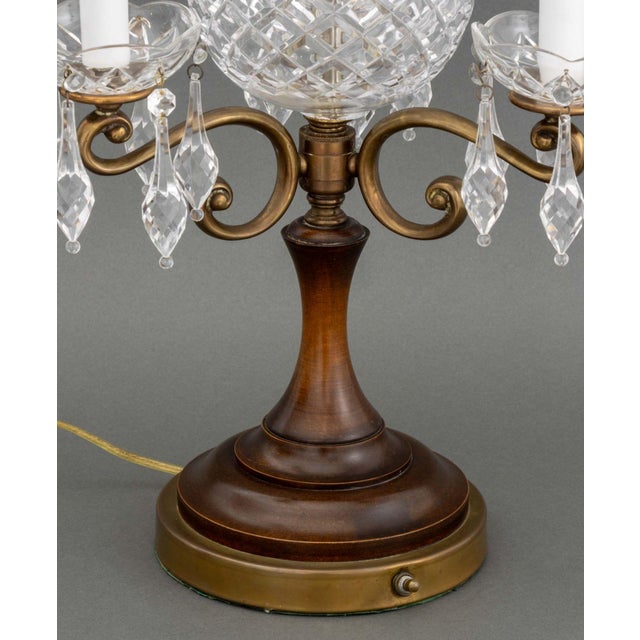 Neoclassical Style Cut Crystal Tear Drop Form Table Lamp For Sale In New York - Image 6 of 7