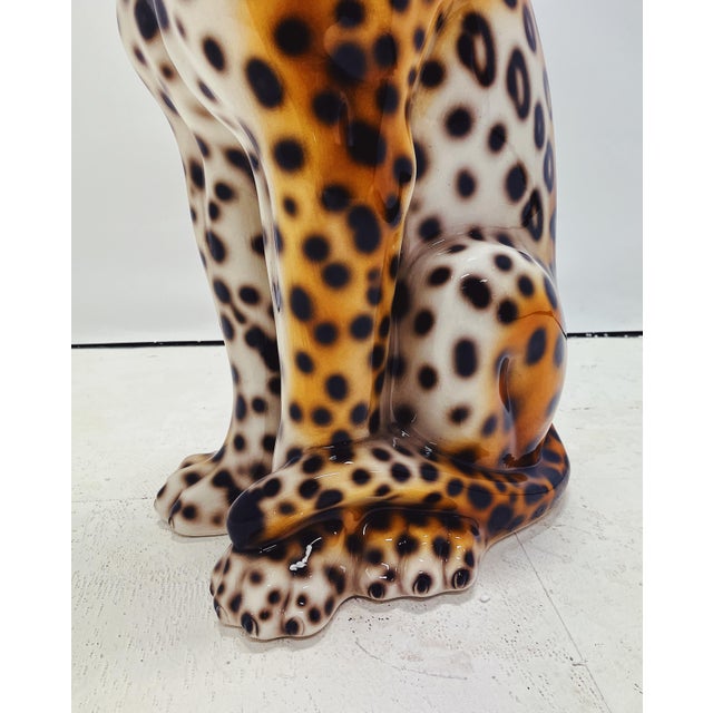 Contemporary Leopard Statue in Ceramic from Ceramiche Boxer For Sale - Image 3 of 11