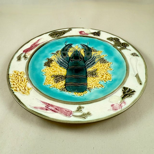 Late 19th Century Wedgwood Majolica Lobster Plate For Sale - Image 5 of 12