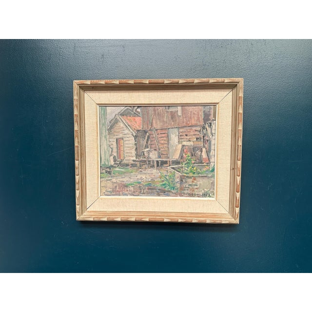 Edvin Ollers, Gårdsmotiv, 1950s, Oil on Canvas, Framed For Sale - Image 17 of 18
