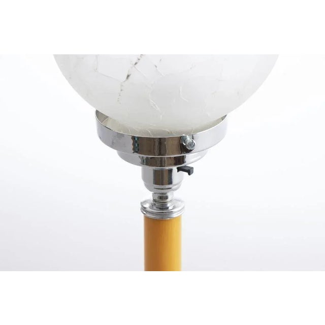 Art Deco Phenolic Table Lamp with Crackle Globe Glass Shade, 1930s For Sale - Image 3 of 9