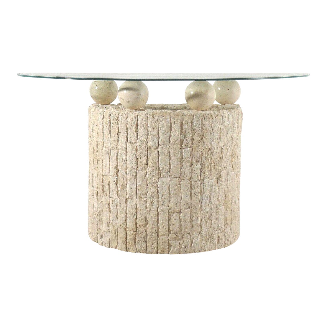 Post Modern Demilune Mactan Stone Console Table Chairish