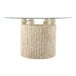 Post Modern Demilune Mactan Stone Console Table For Sale