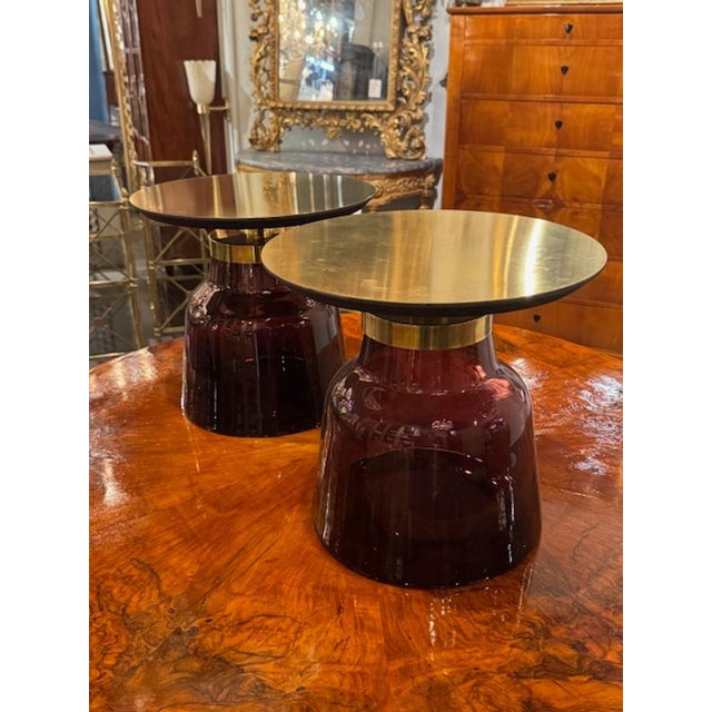 Modern Pair of Italian Amethyst Side Tables For Sale - Image 3 of 5