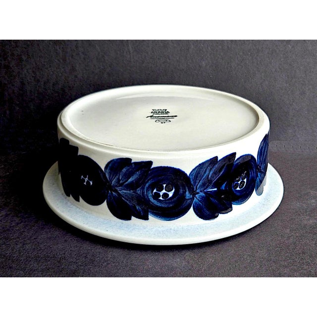 Arabia Vintage Anemone Blue by Arabia of Finland Serving Bowl Designed by Ulla Procopé For Sale - Image 4 of 12