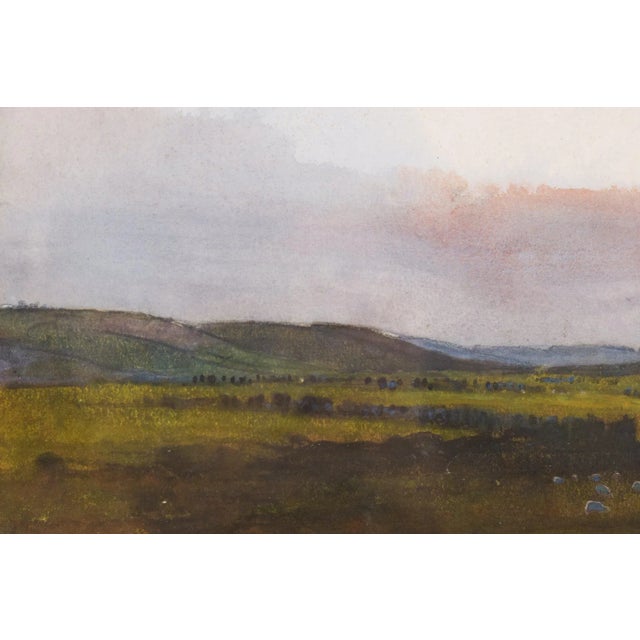 Anonymous, Pre-Raphaelite Landscape, 1890s, Watercolor, Framed For Sale - Image 4 of 11