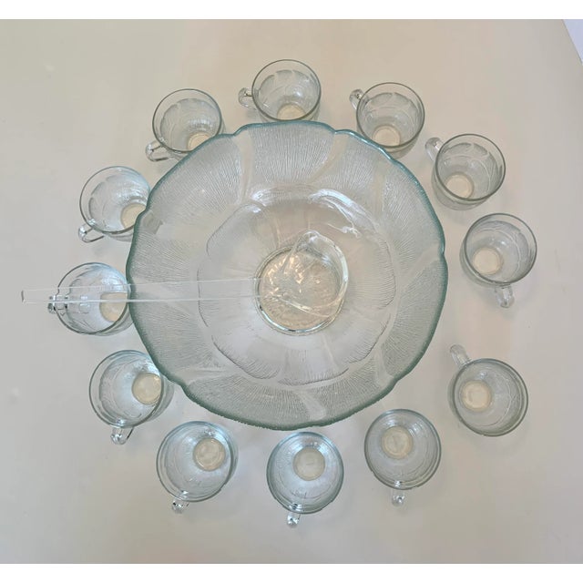 Vintage French Holiday Punch Bowl With 12 Punch Cups, and Ladle -14 Pieces For Sale - Image 9 of 10