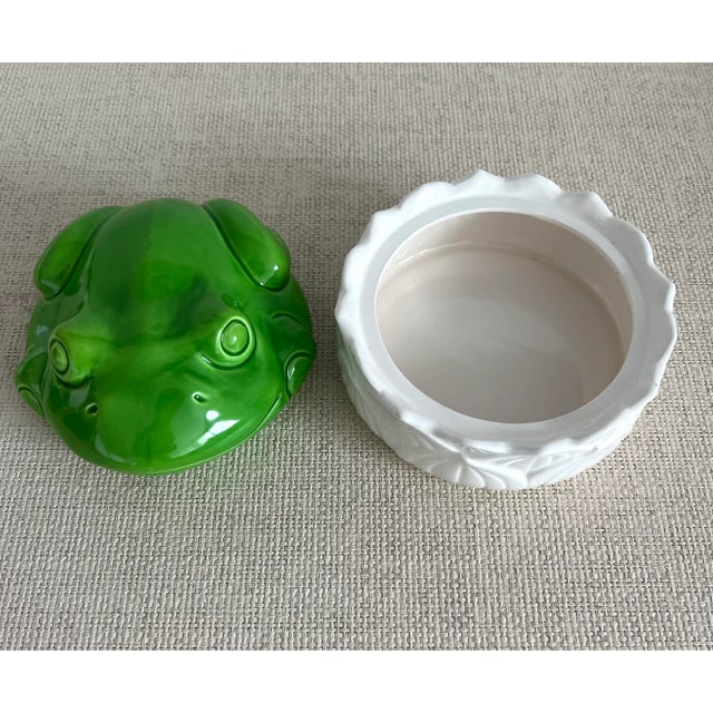 Shafford China Vintage Shallow Porcelain Frog Container Box For Sale - Image 4 of 10
