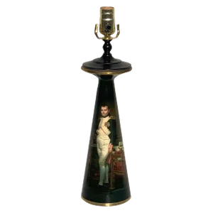 Mid 20th Century French Bronze Lamp, Enameled With Emperor Napoleon in His Study at the Tuileries