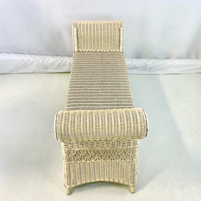 1950s Vintage Coastal Boho Chic Victorian Heywood-Wakefield Tree of Life Fiddlehead Bench For Sale - Image 12 of 16