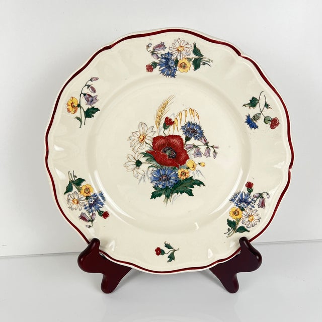 20th Century Agreste Dinner Plates from Sarreguemines, 1970s, Set of 6 For Sale - Image 4 of 13