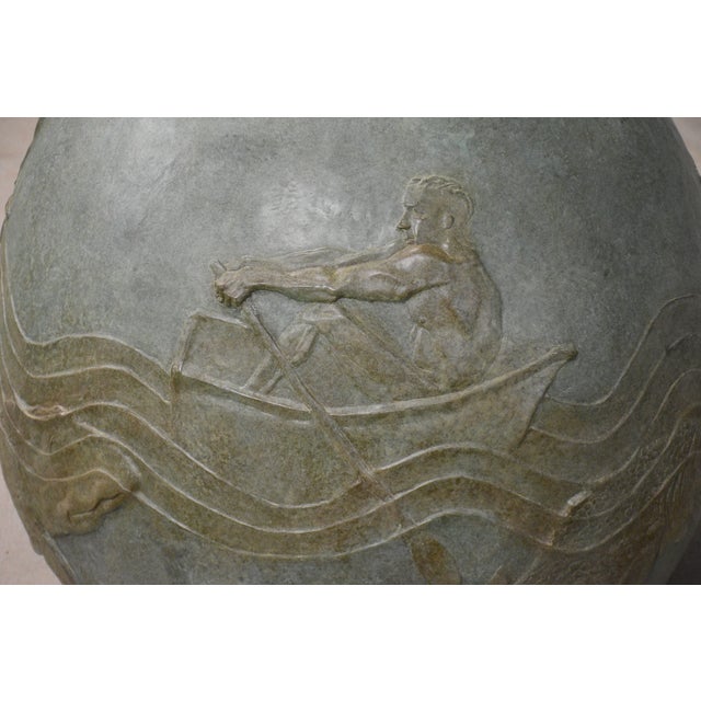 Mid 20th Century XL Bronze Commercial Planter Pot For Sale - Image 4 of 7