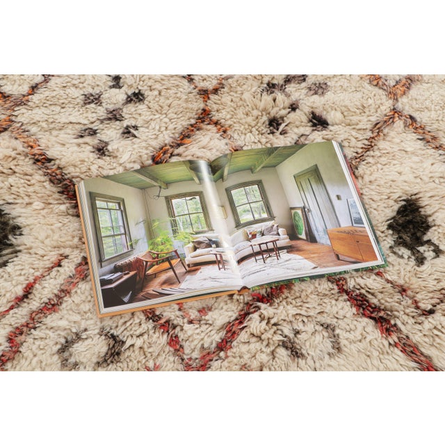 Cream Vintage Moroccan Berber Shag Wool Rug With Diamond Grid by Rug & Kilim, 1950-1959 For Sale - Image 8 of 9
