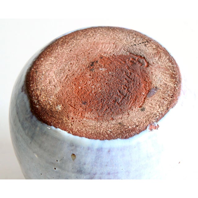 White Vintage Mid Century Modern White Glazed Terra Cotta Studio Pottery Vase For Sale - Image 8 of 10