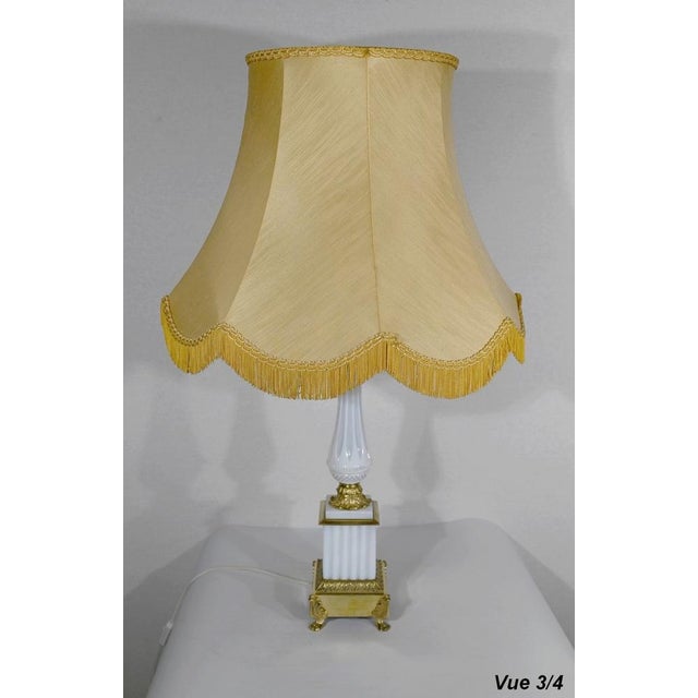Louis XVI Style Opaline and Bronze Table Lamp, 1950s For Sale - Image 13 of 18