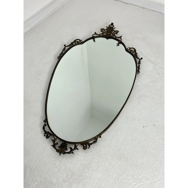 Mid-Century Modern Brass Wall Mirror, 1960s For Sale - Image 9 of 11