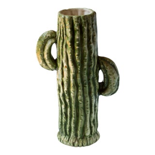 Green Cactus Pottery Vase For Sale